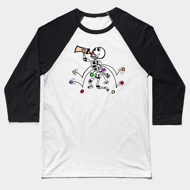 Skeleton Candy Baseball T-Shirt by LatticeART